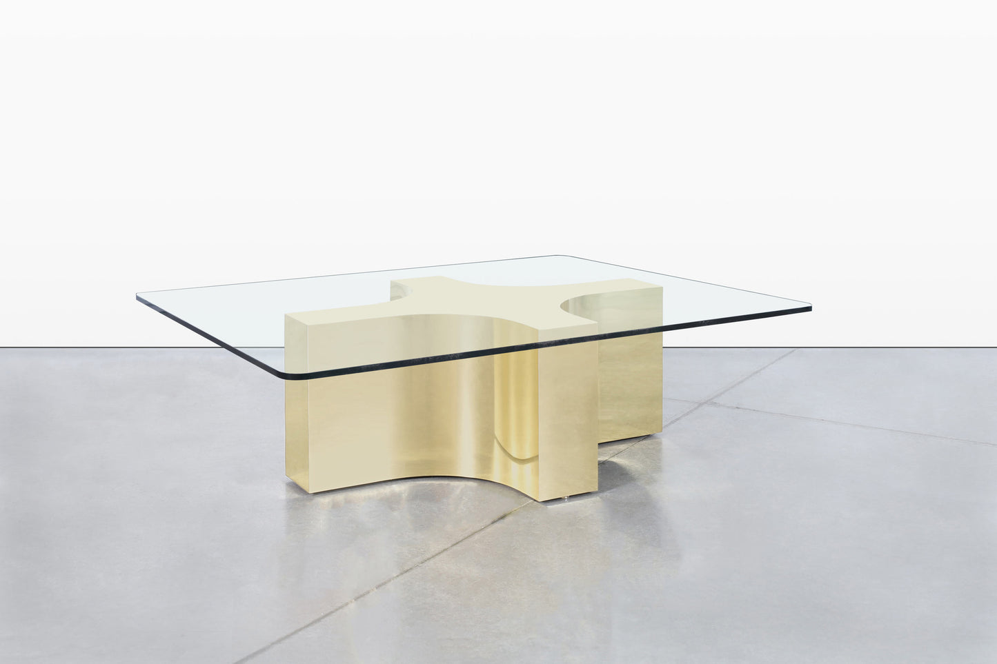 Vintage Brass and Glass Coffee Table