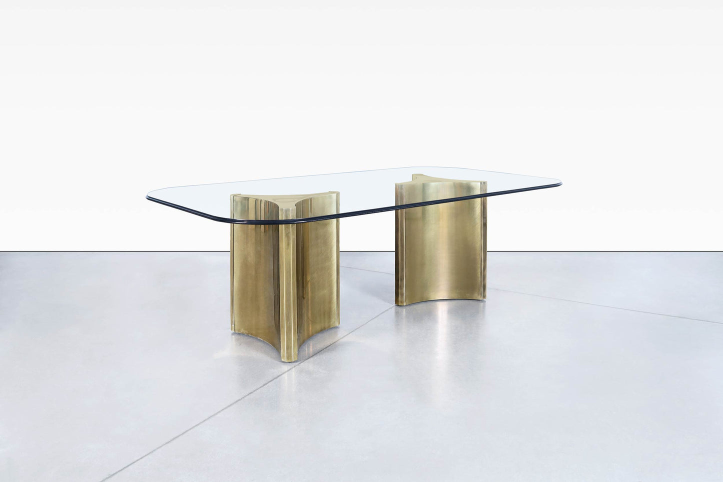 Vintage Brass and Glass "Trilobi" Dining Table by Mastercraft