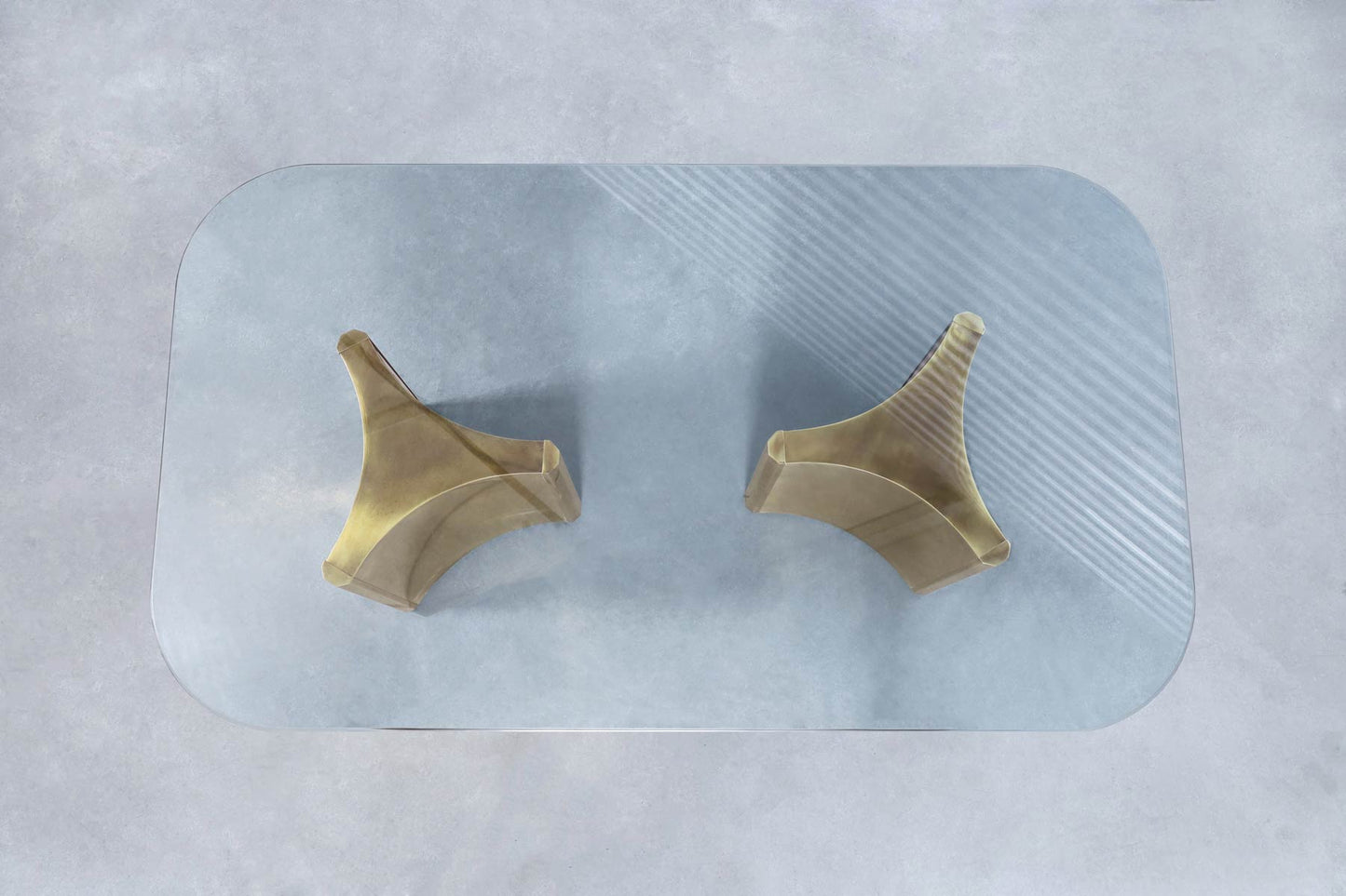 Vintage Brass and Glass "Trilobi" Dining Table by Mastercraft