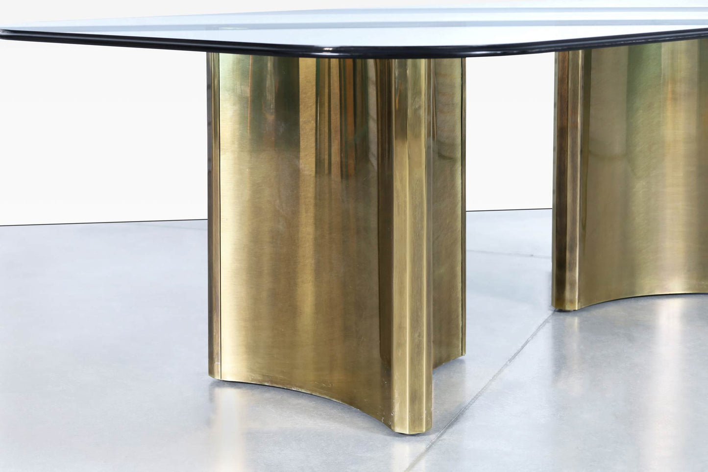 Vintage Brass and Glass "Trilobi" Dining Table by Mastercraft