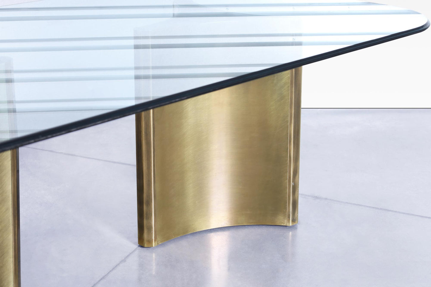 Vintage Brass and Glass "Trilobi" Dining Table by Mastercraft