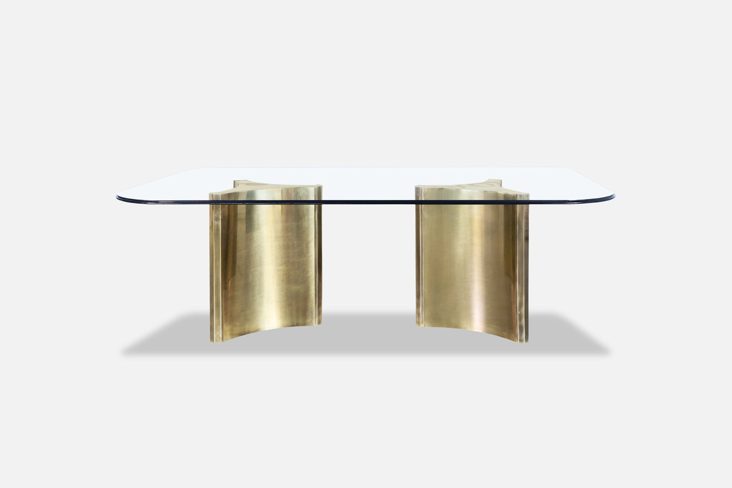 Vintage Brass and Glass "Trilobi" Dining Table by Mastercraft