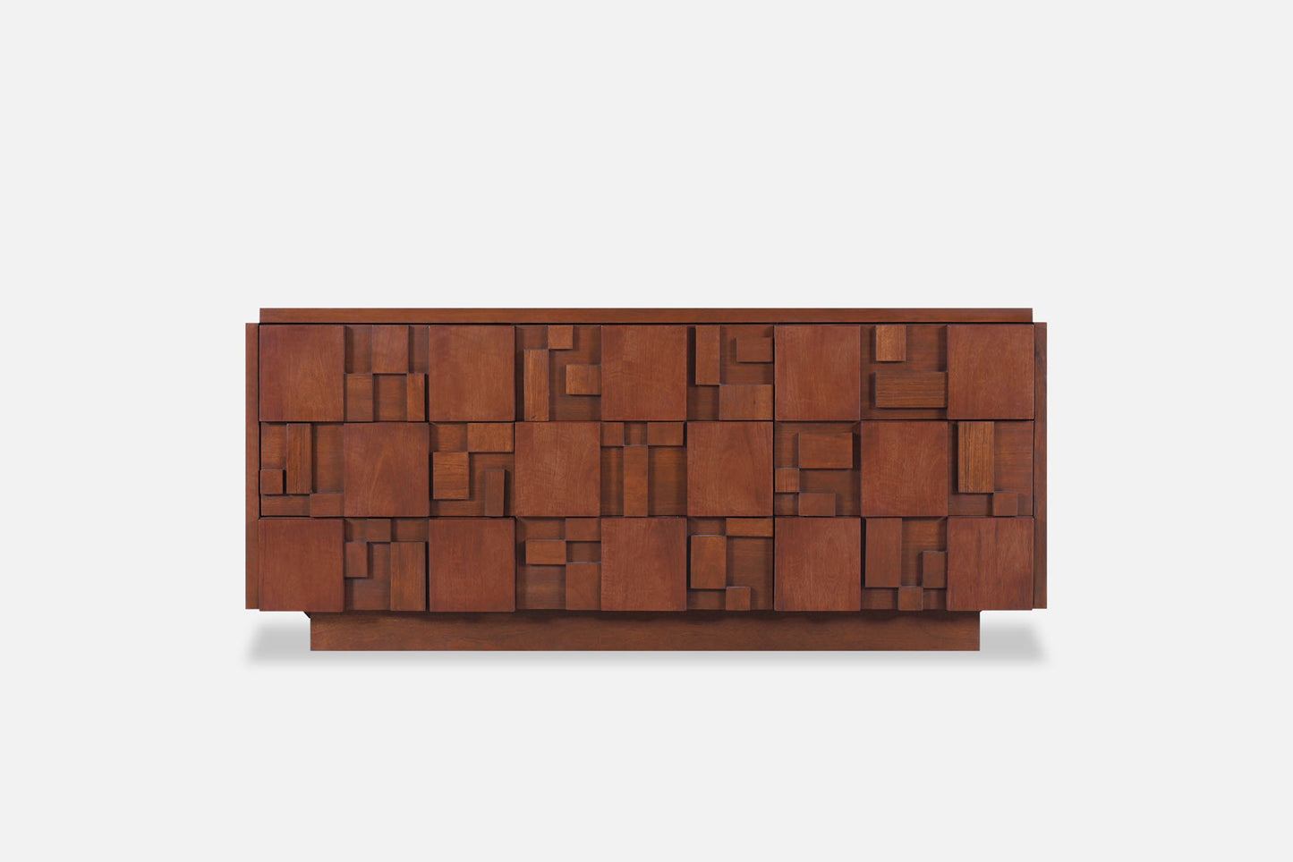 Vintage Brutalist “Staccato” Walnut Dresser by Lane
