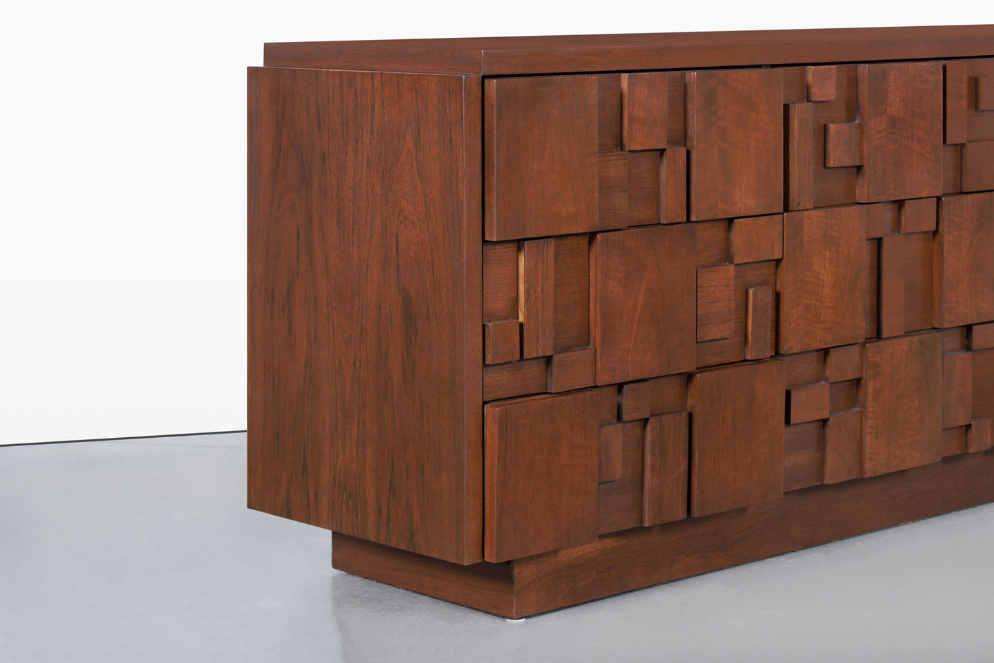 Vintage Brutalist “Staccato” Walnut Dresser by Lane