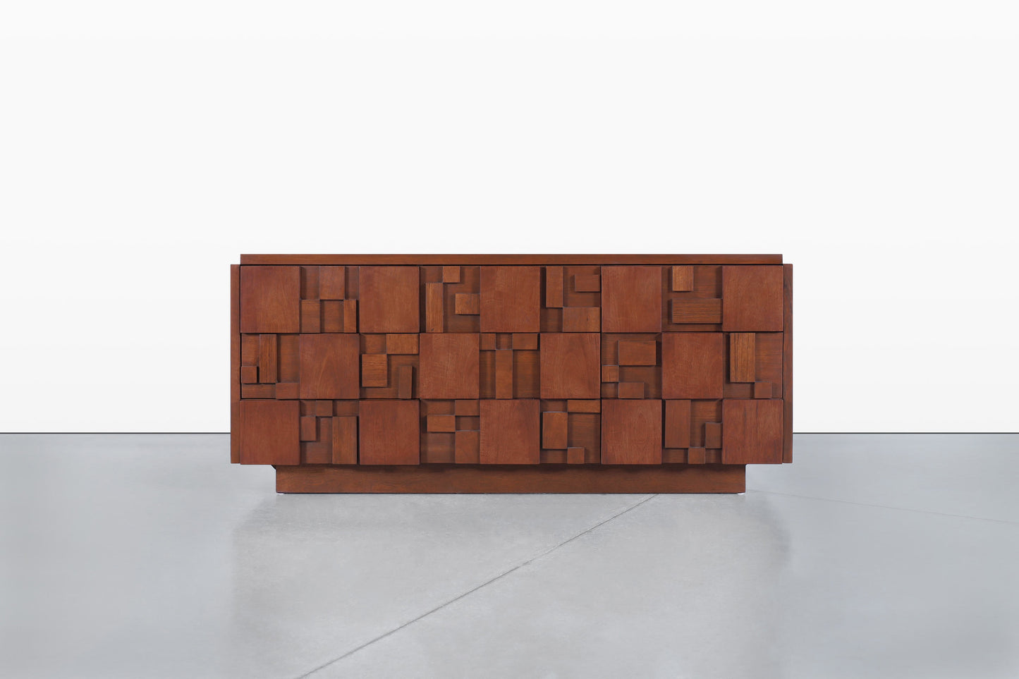 Vintage Brutalist “Staccato” Walnut Dresser by Lane