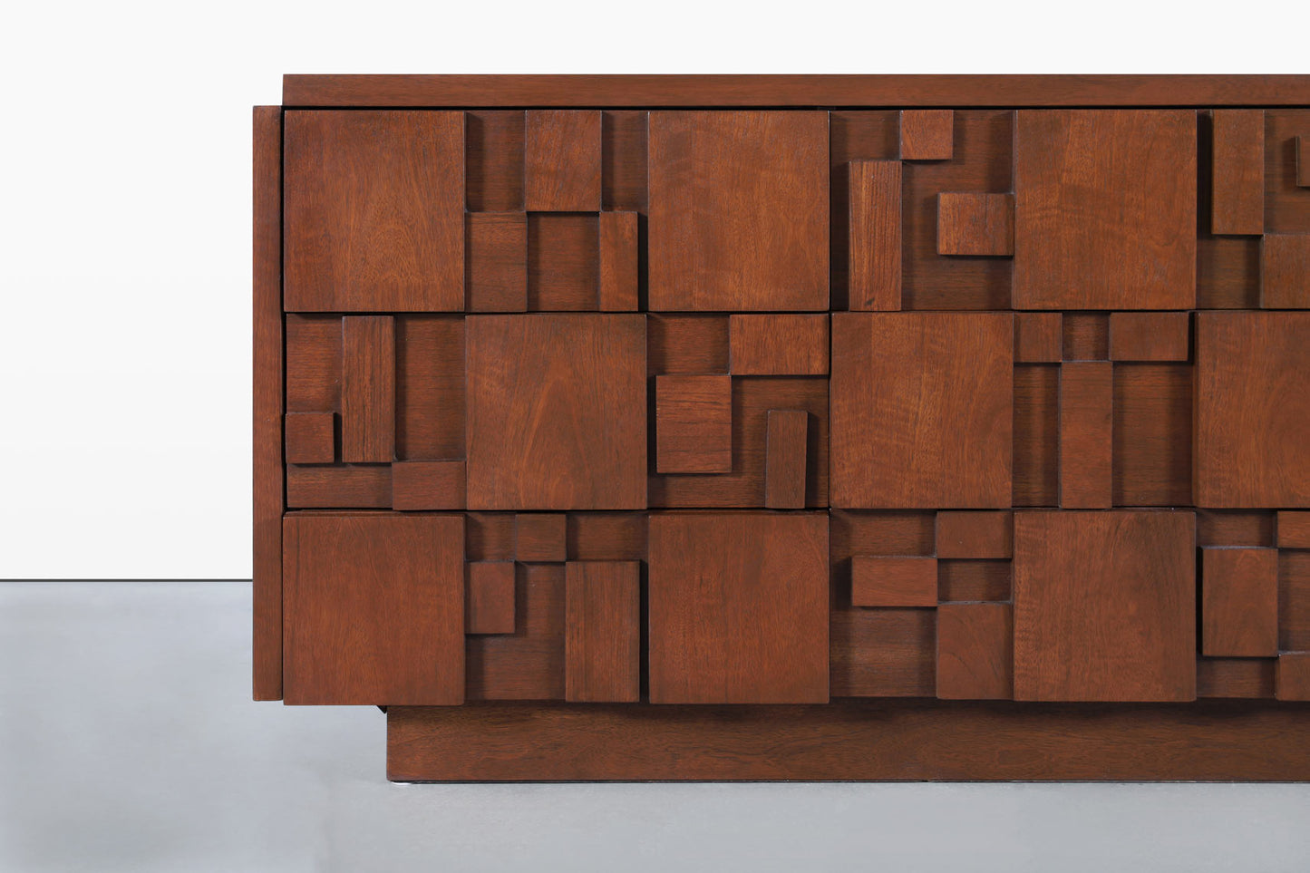 Vintage Brutalist “Staccato” Walnut Dresser by Lane