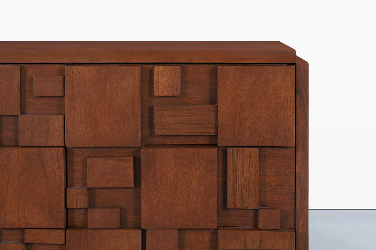 Vintage Brutalist “Staccato” Walnut Dresser by Lane