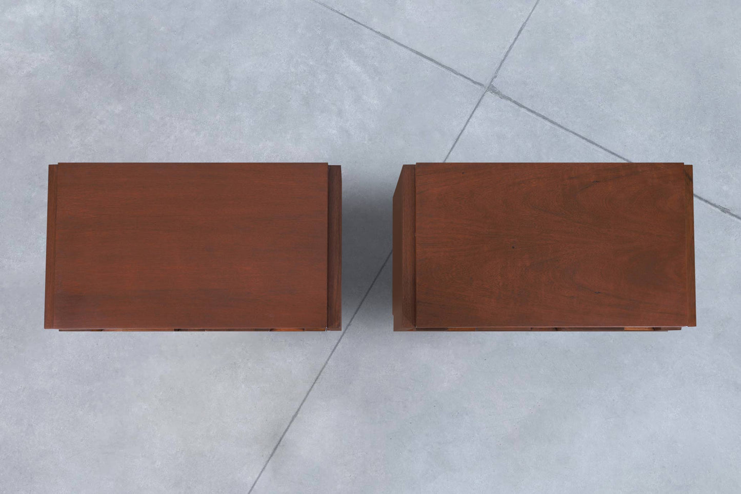 Vintage Brutalist “Staccato” Walnut Nightstands by Lane