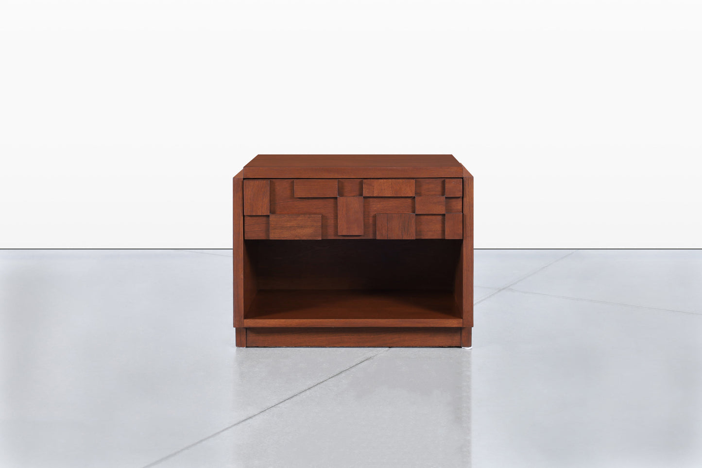 Vintage Brutalist “Staccato” Walnut Nightstands by Lane