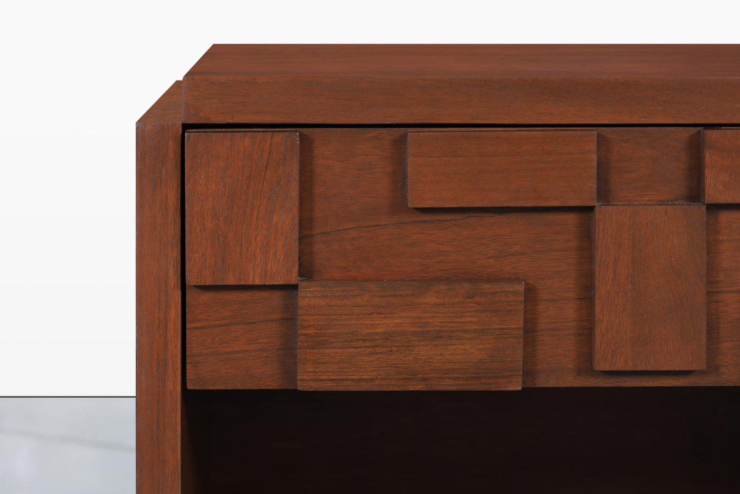 Vintage Brutalist “Staccato” Walnut Nightstands by Lane