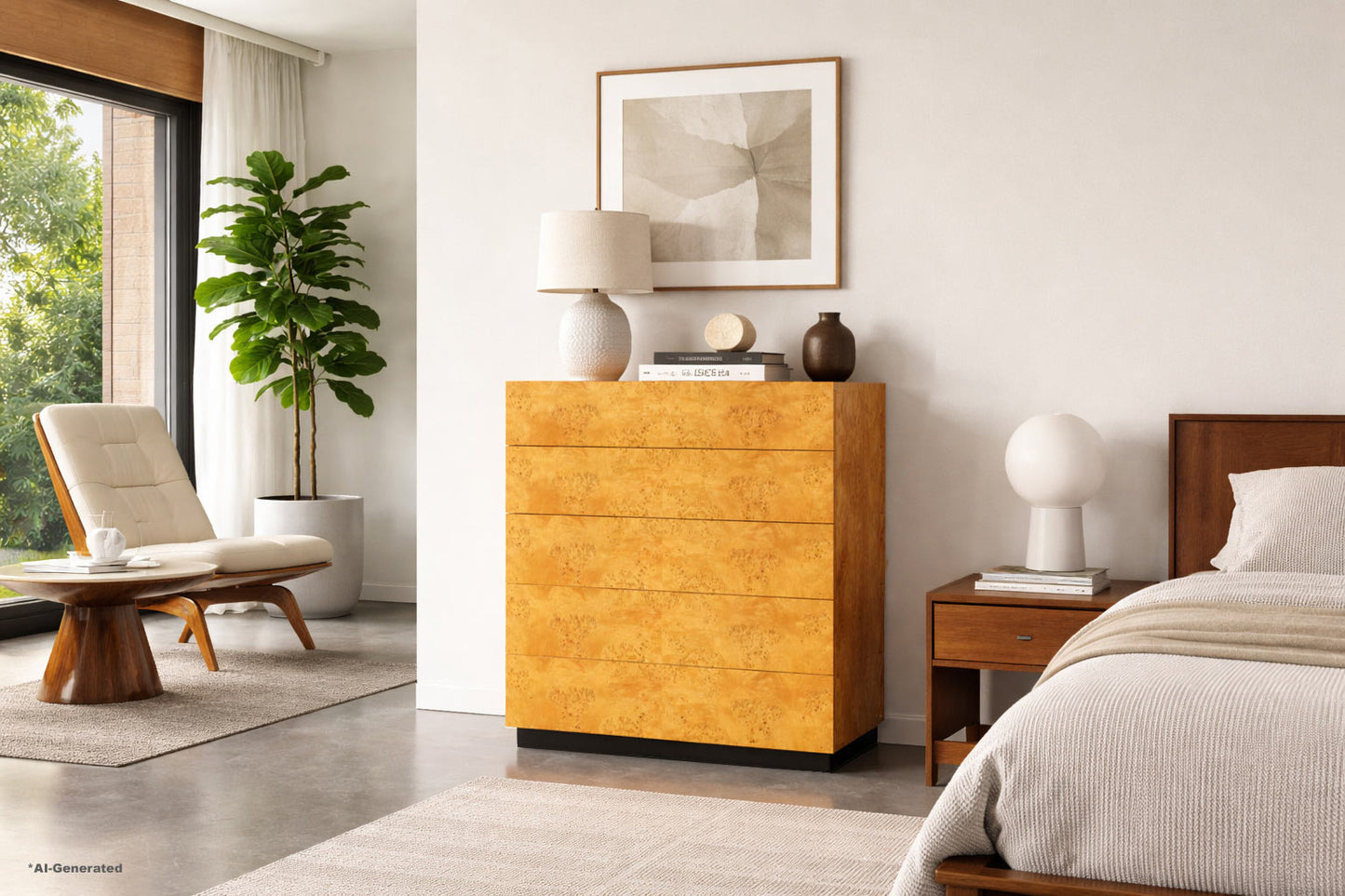 Vintage Burl Wood Chest of Drawers by Arthur Umanoff for Dillingham