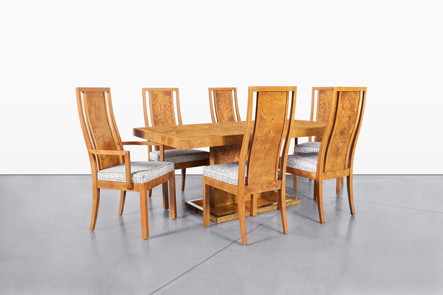 Vintage Burl Wood Dining Room Set by Thomasville