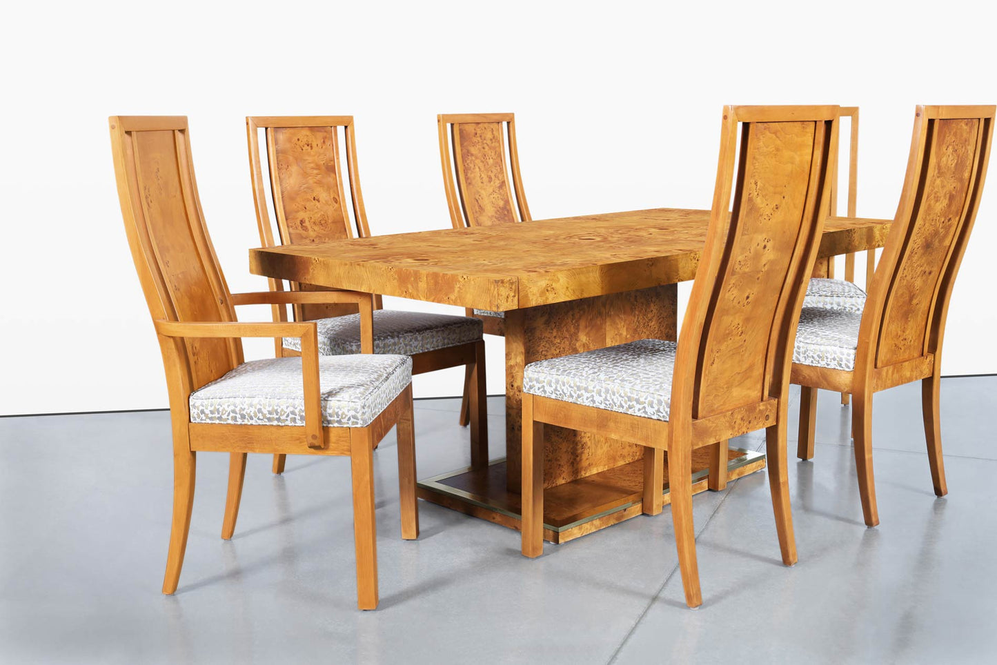 Vintage Burl Wood Dining Room Set by Thomasville