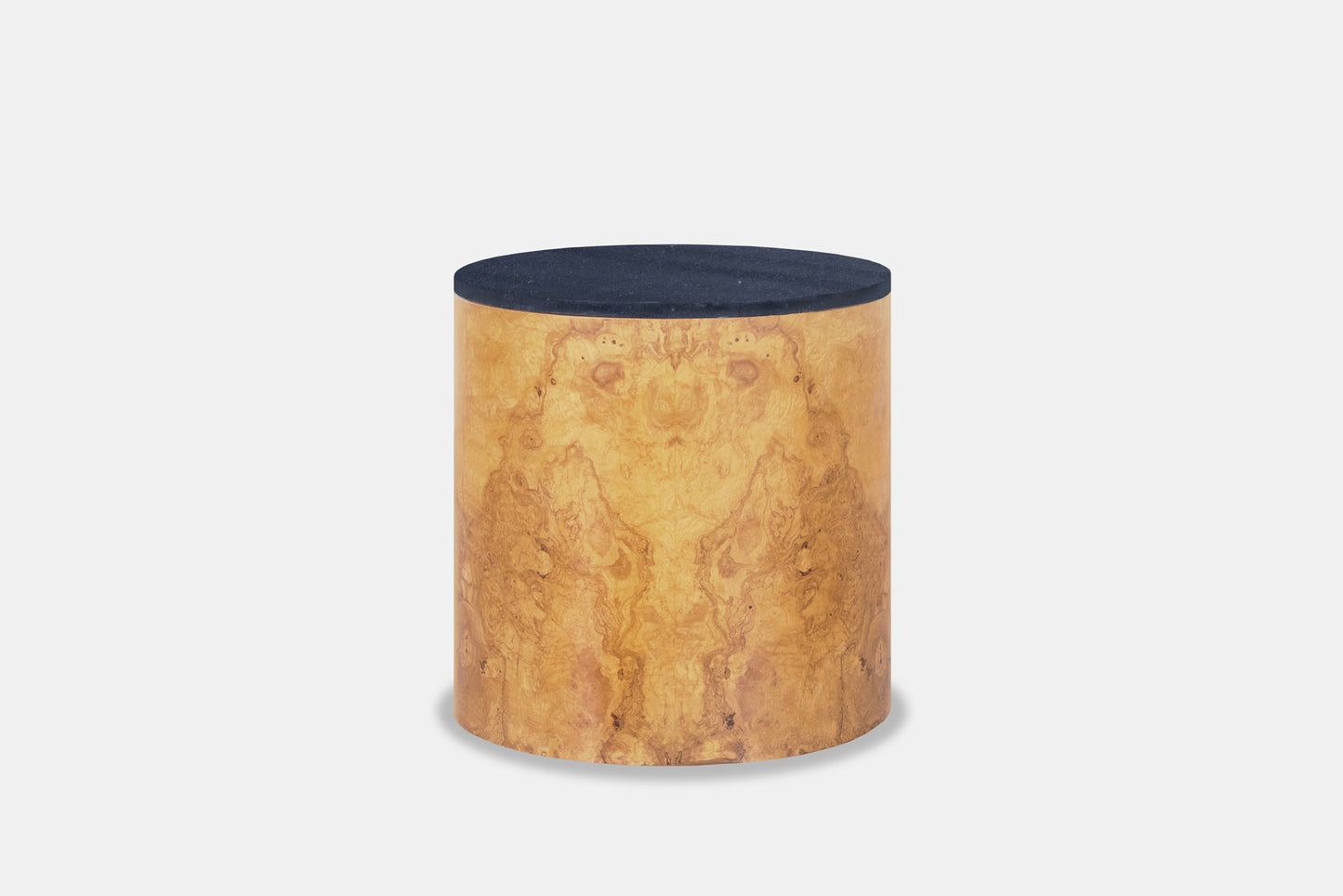 Vintage Burl Wood "Drum" Side Table by Paul Mayen for Habitat International