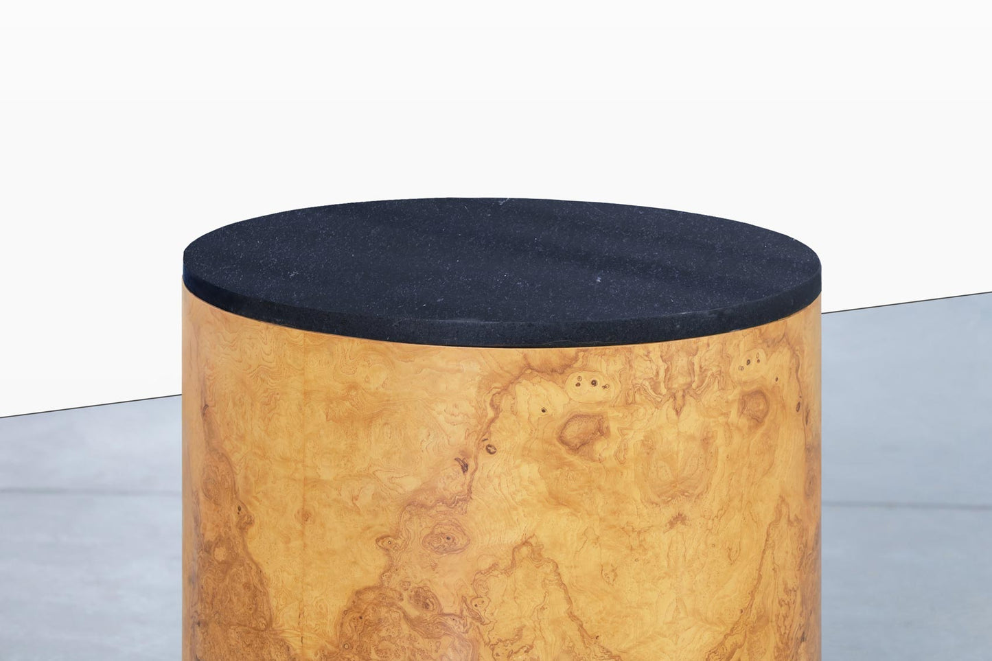 Vintage Burl Wood "Drum" Side Table by Paul Mayen for Habitat International