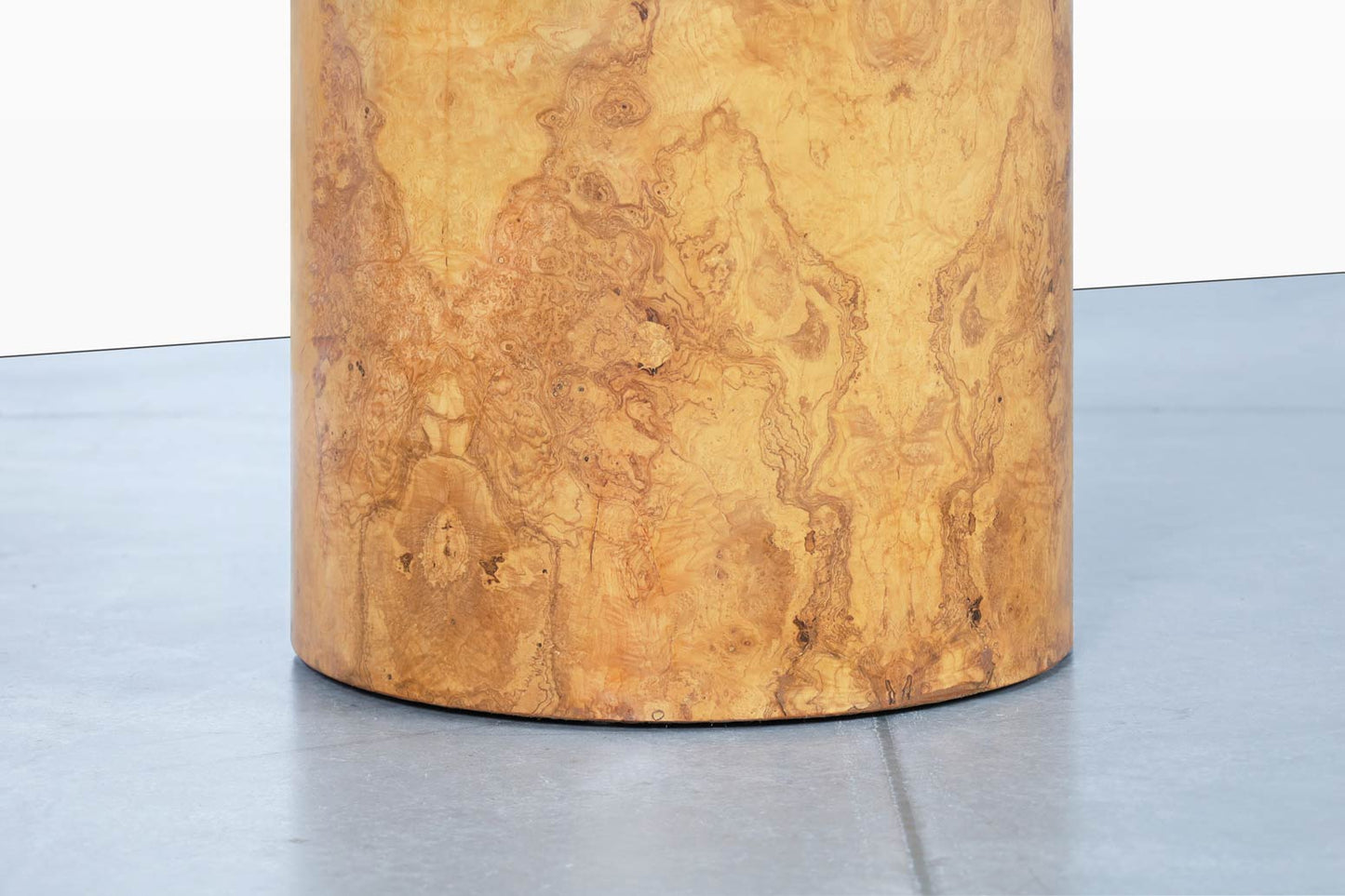 Vintage Burl Wood "Drum" Side Table by Paul Mayen for Habitat International