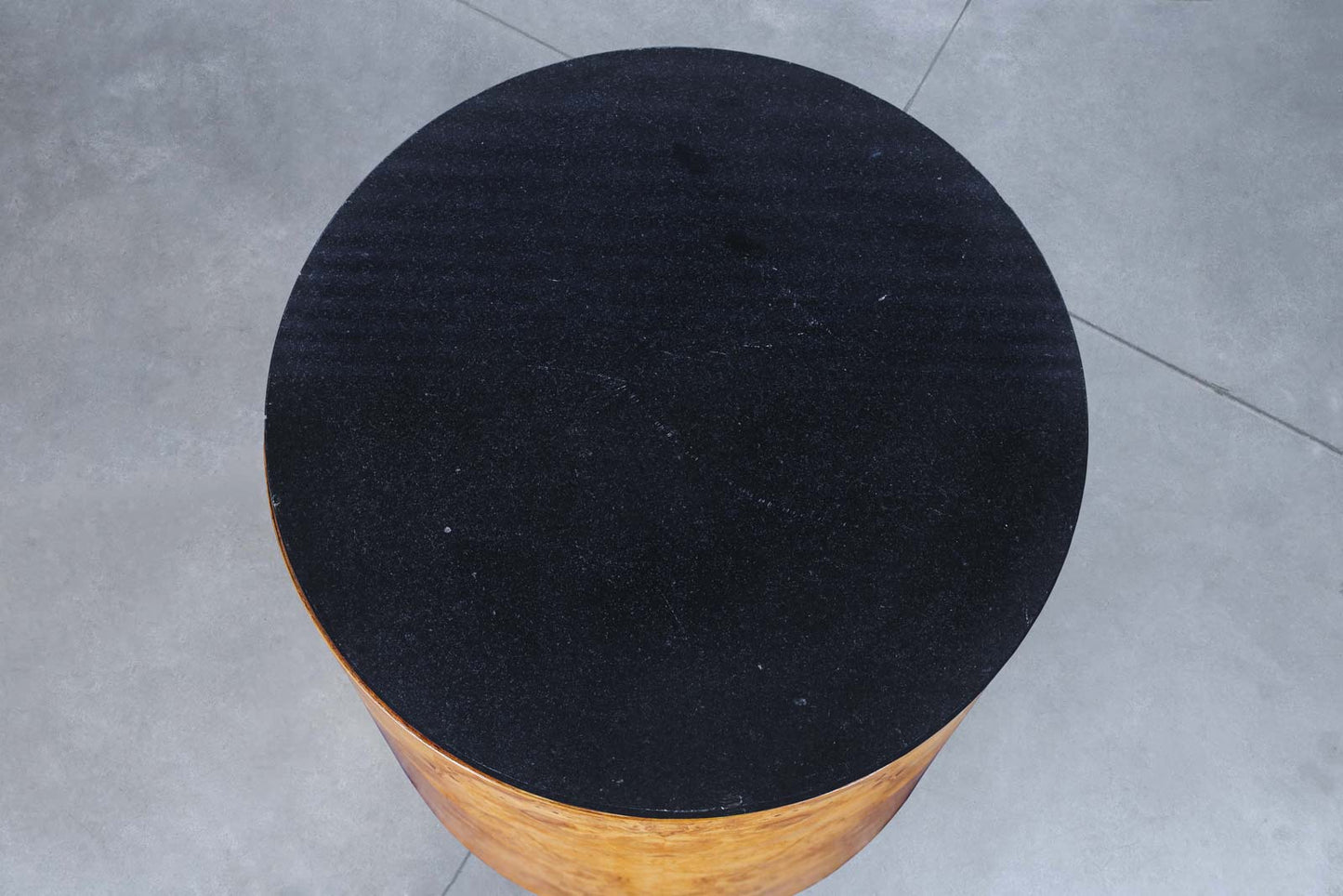 Vintage Burl Wood "Drum" Side Table by Paul Mayen for Habitat International