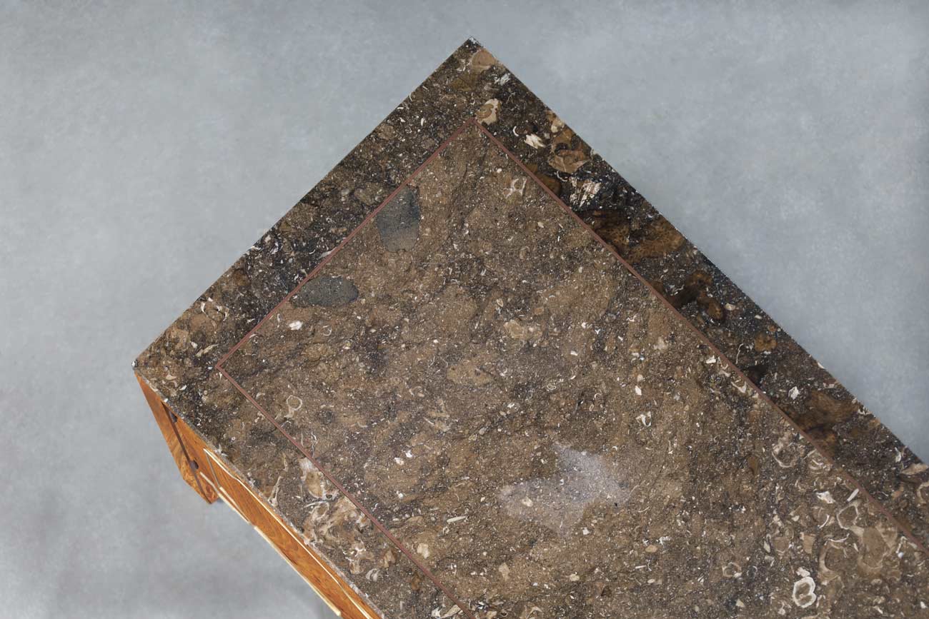 Vintage Burl Wood and Brass Credenza by William Doezema for Mastercraft