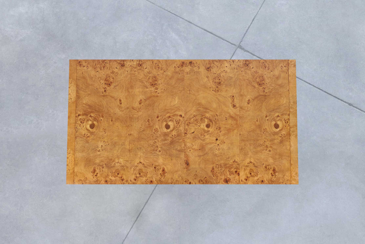 Vintage Burl Wood and Brass Dining Table by Thomasville