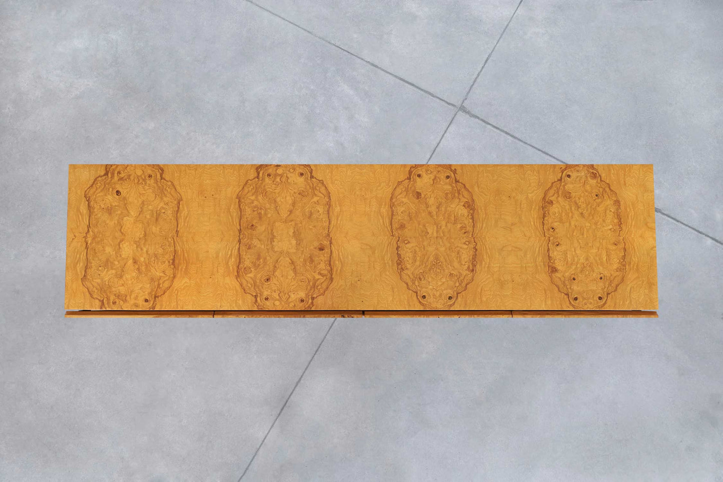 Vintage Burl Wood and Chrome Credenza by Milo Baughman for Thayer Coggin