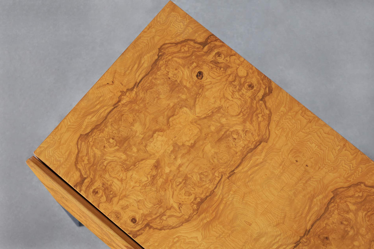 Vintage Burl Wood and Chrome Credenza by Milo Baughman for Thayer Coggin