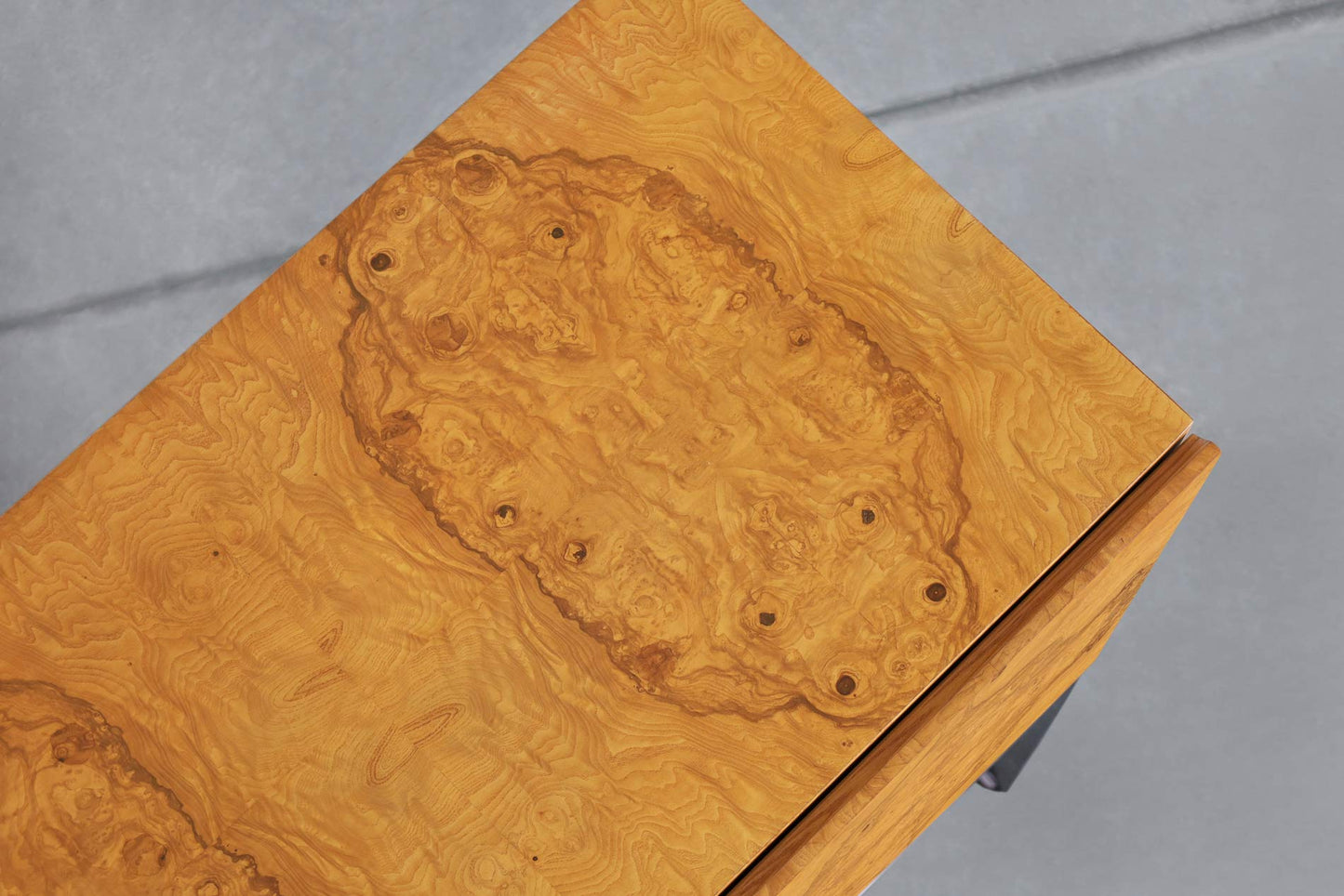 Vintage Burl Wood and Chrome Credenza by Milo Baughman for Thayer Coggin