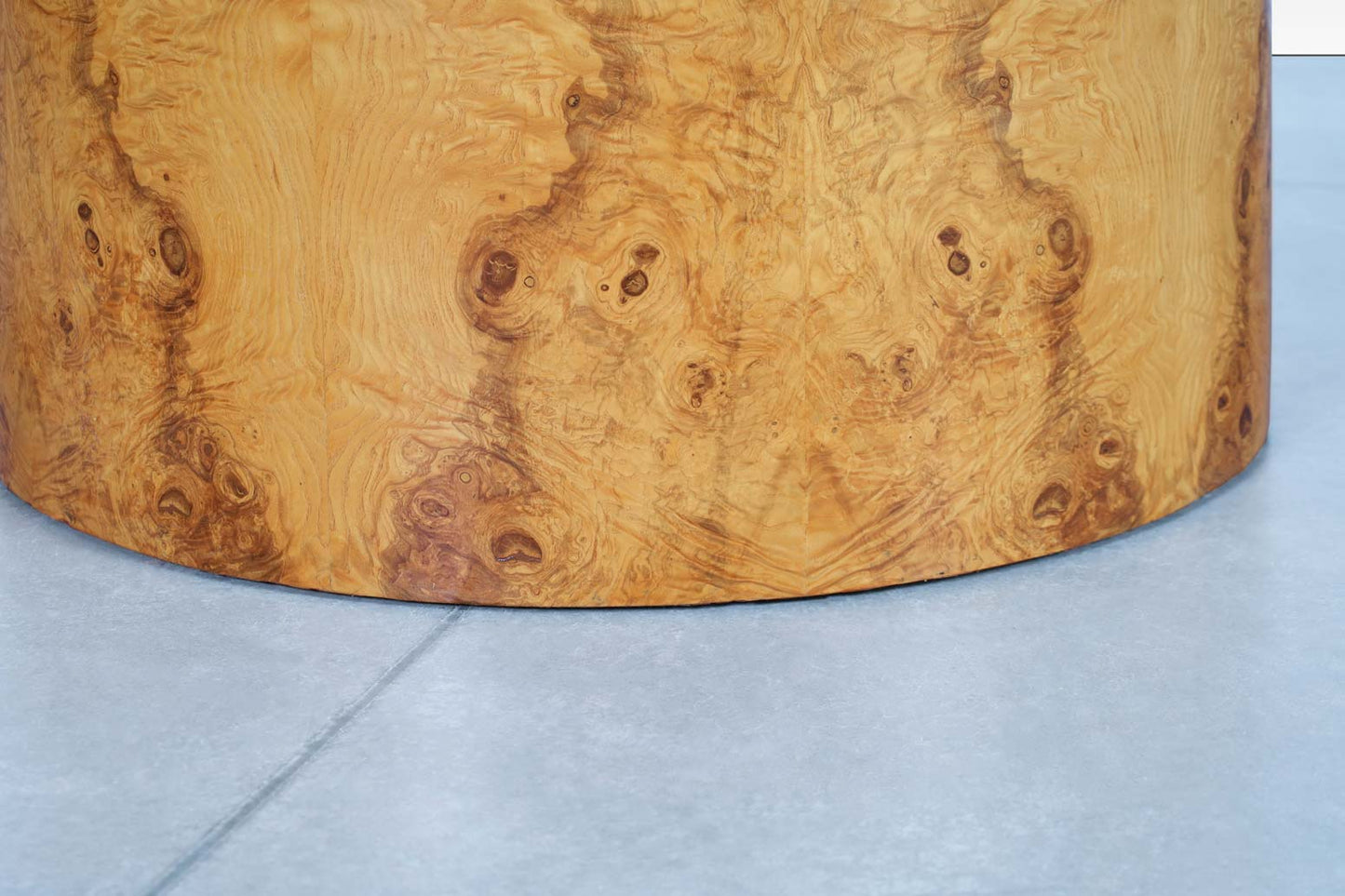 Vintage Burl Wood and Granite "Drum" Coffee Table by Paul Mayen
