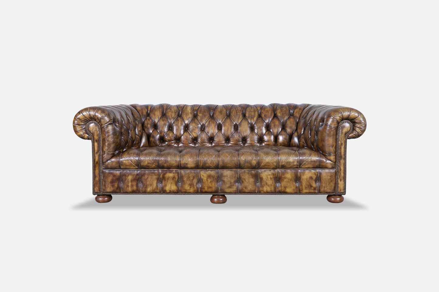 Vintage Butterscotch Leather Chesterfield Sofa