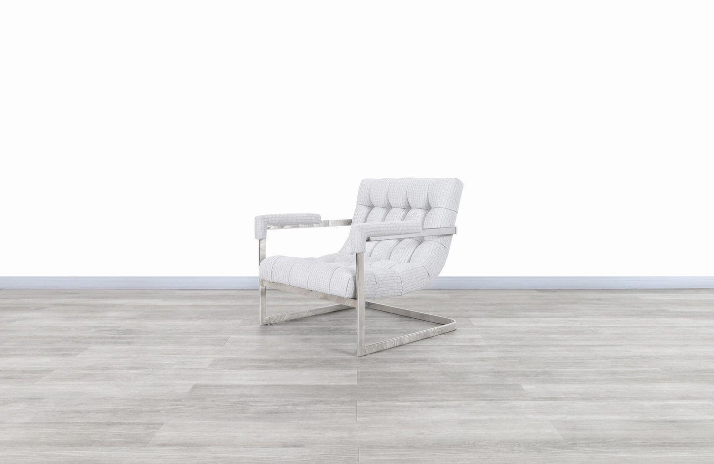 Vintage Chrome "Scoop" Lounge Chairs by Milo Baughman