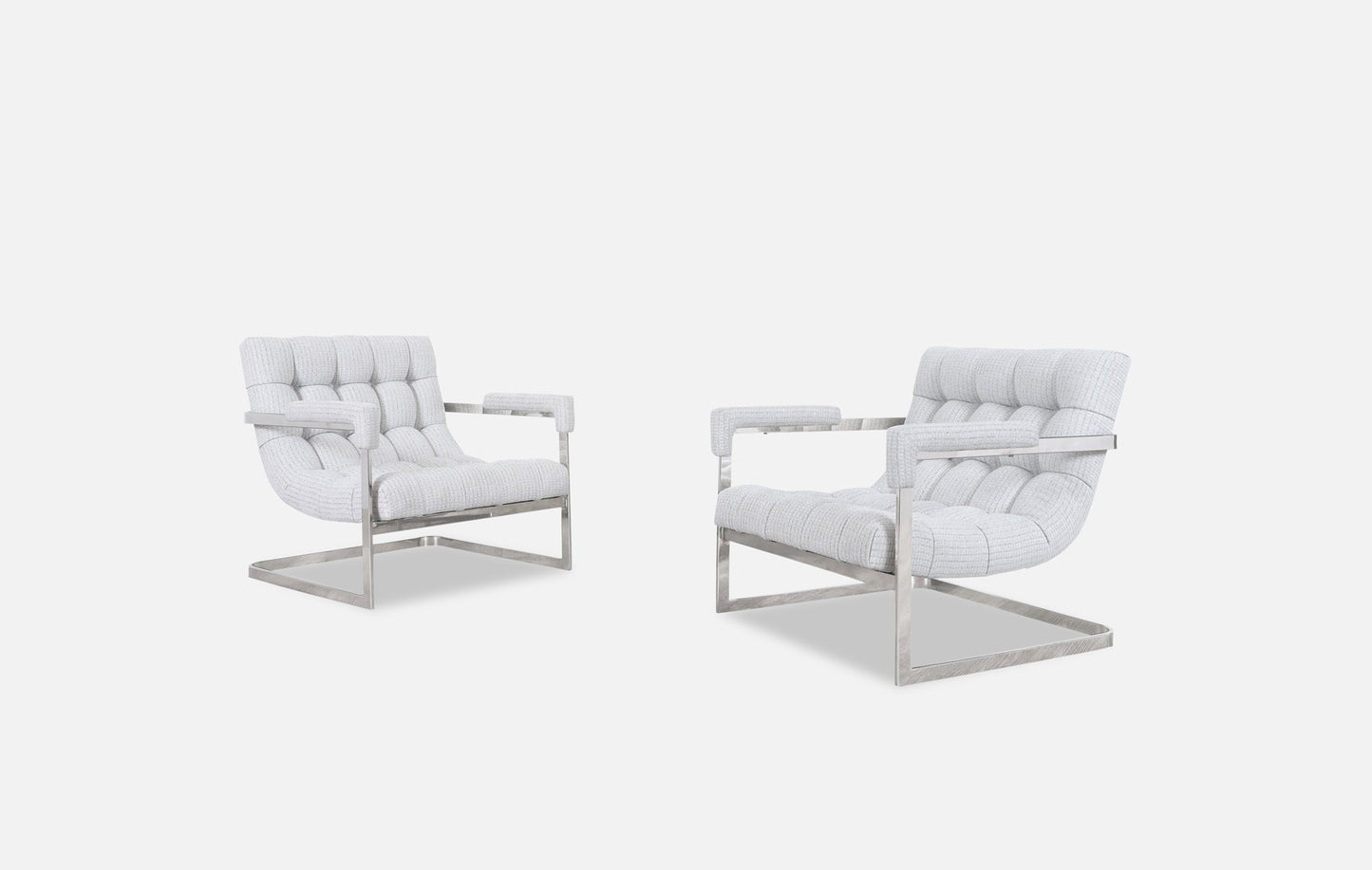 Vintage Chrome "Scoop" Lounge Chairs by Milo Baughman