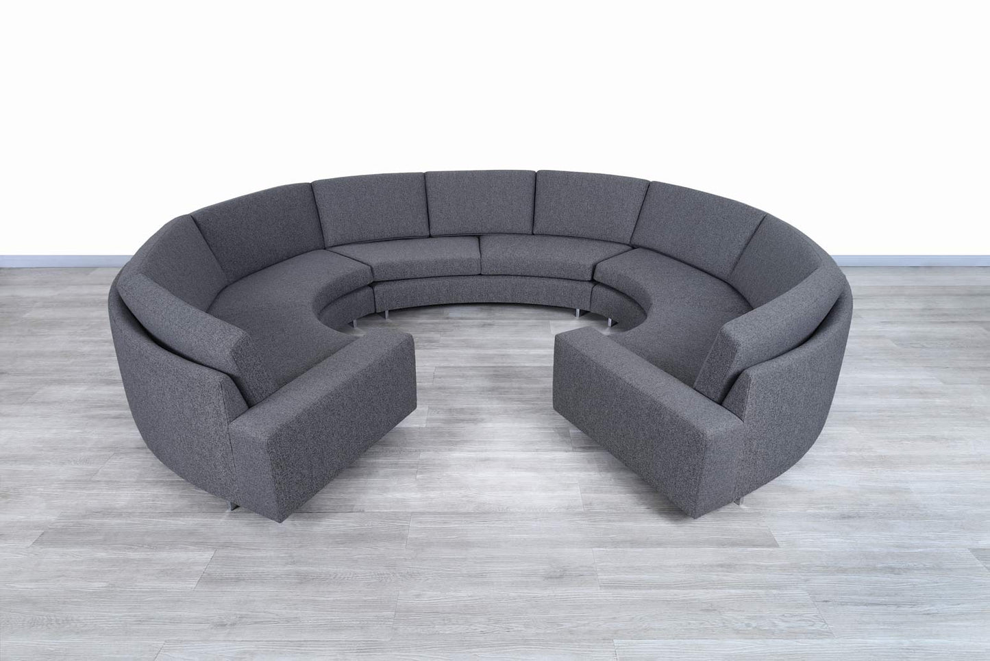 Vintage Chrome Circular Sectional Sofa by Milo Baughman