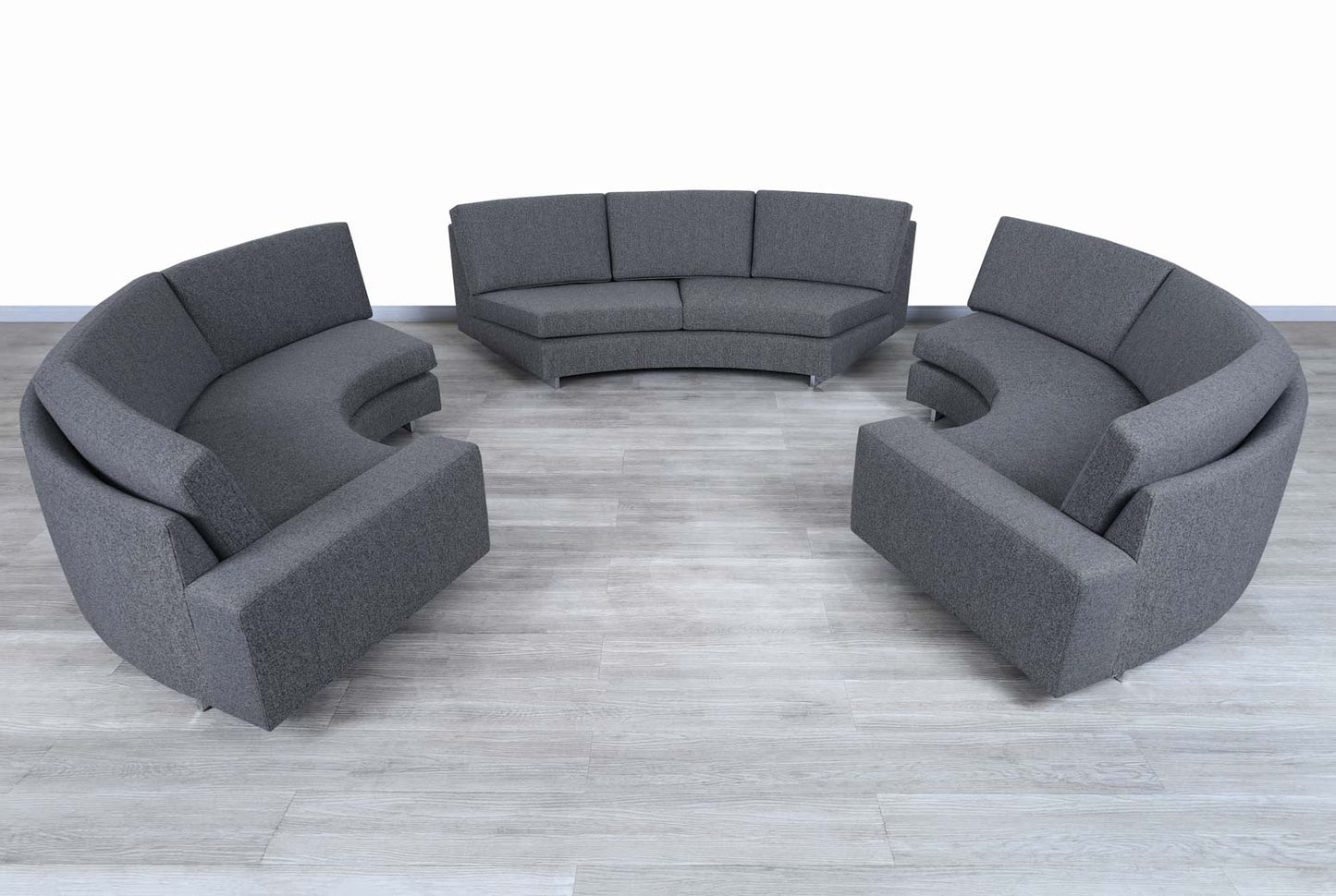 Vintage Chrome Circular Sectional Sofa by Milo Baughman