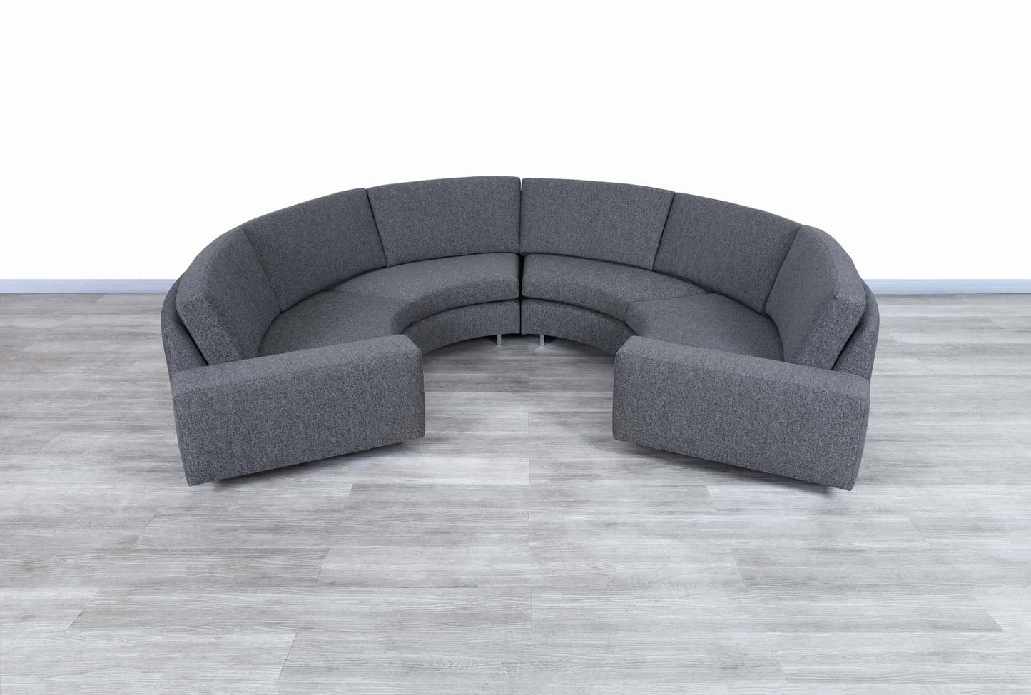 Vintage Chrome Circular Sectional Sofa by Milo Baughman