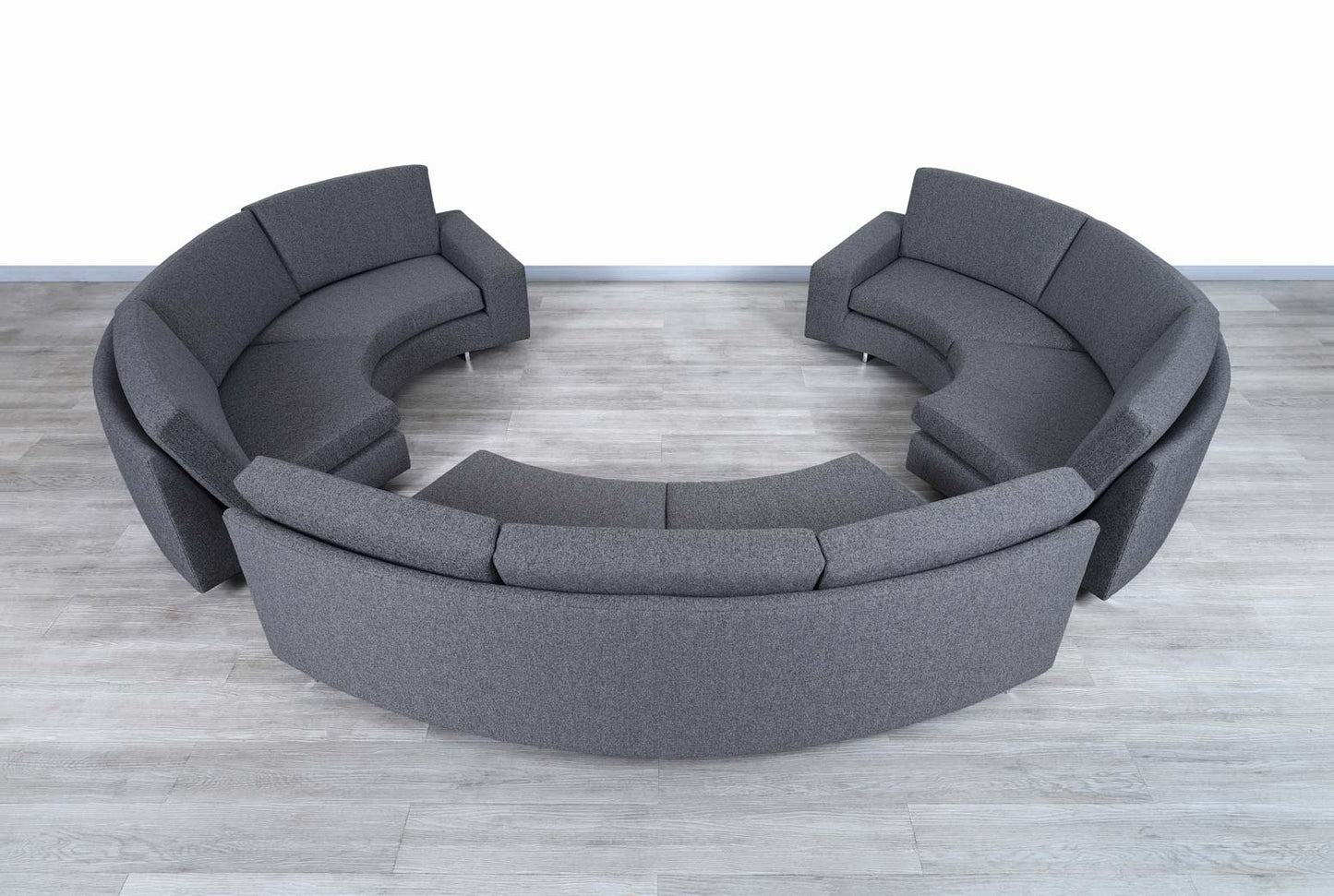 Vintage Chrome Circular Sectional Sofa by Milo Baughman