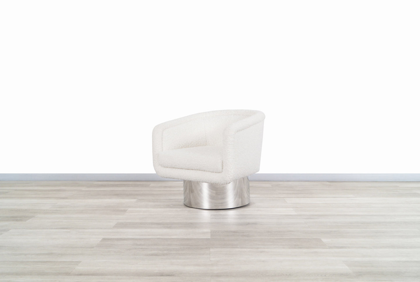 Mid-Century Chrome Swivel Lounge Chair by Leon Rosen for Pace Collection