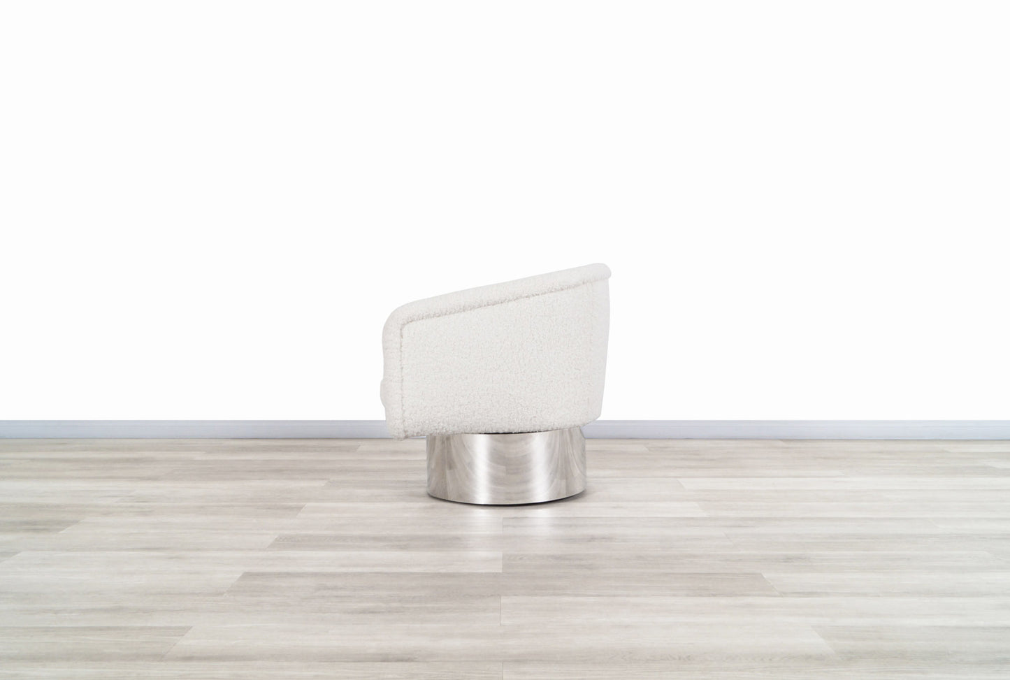 Mid-Century Chrome Swivel Lounge Chair by Leon Rosen for Pace Collection