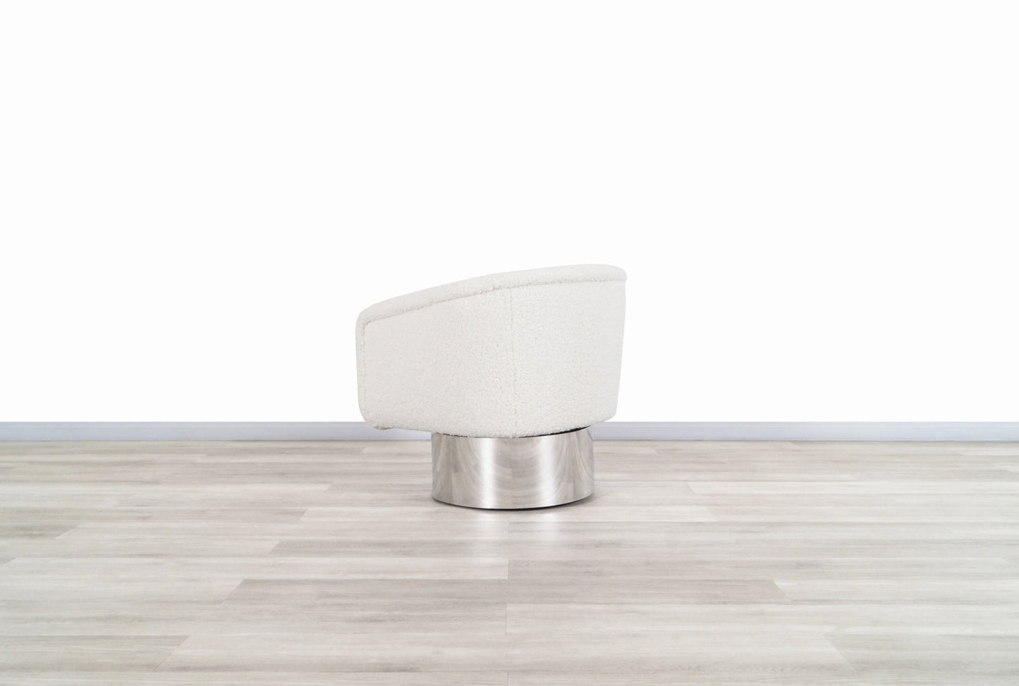 Mid-Century Chrome Swivel Lounge Chair by Leon Rosen for Pace Collection