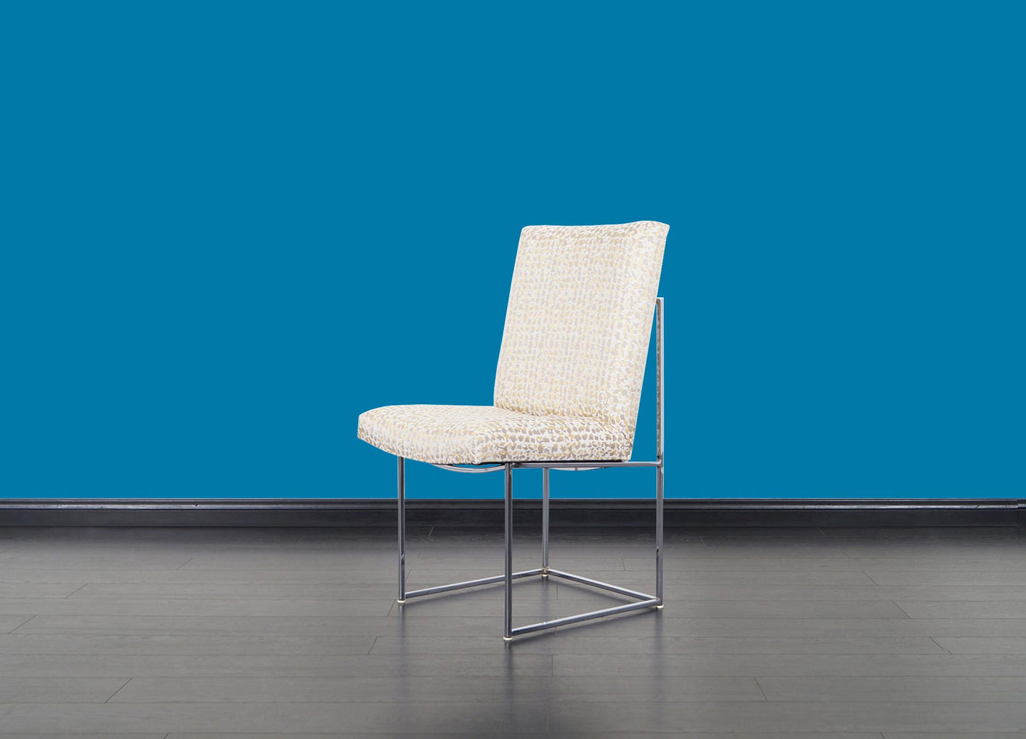 Vintage Chrome "Thin Line" Dining Chairs by Milo Baughman