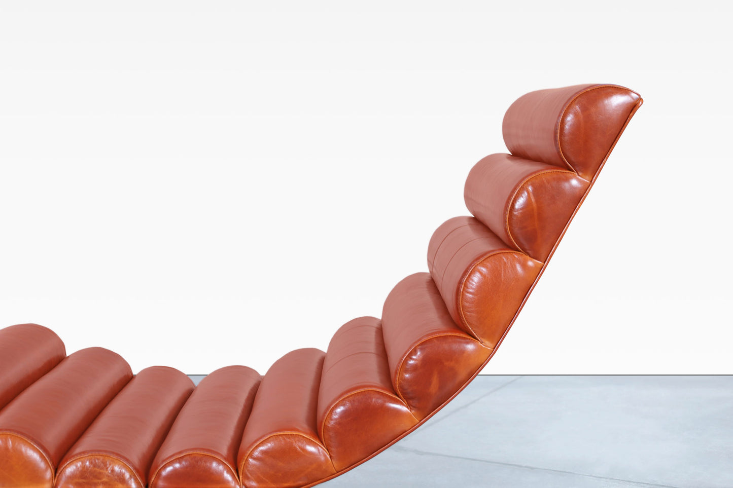 Vintage Chrome and Leather "Wave" Chaise Lounge Attributed to Milo Baughman