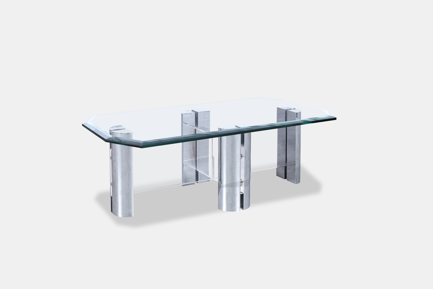 Vintage Chrome and Lucite Coffee Table