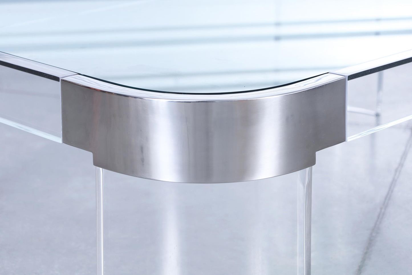 Vintage Chrome and Lucite “Waterfall” Coffee Table by Charles Hollis Jones