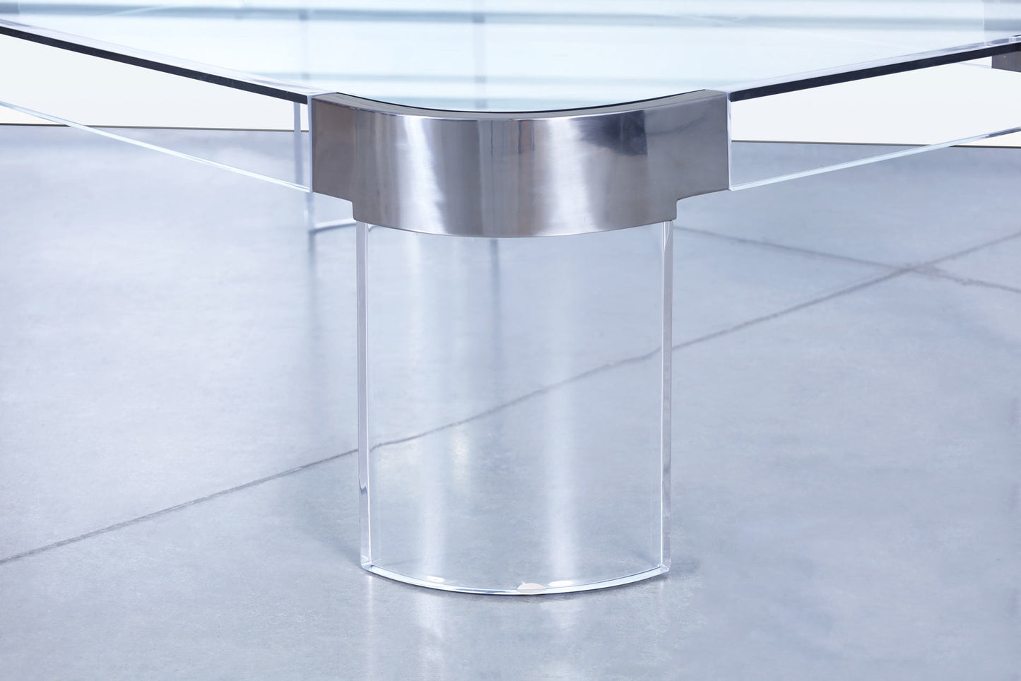 Vintage Chrome and Lucite “Waterfall” Coffee Table by Charles Hollis Jones