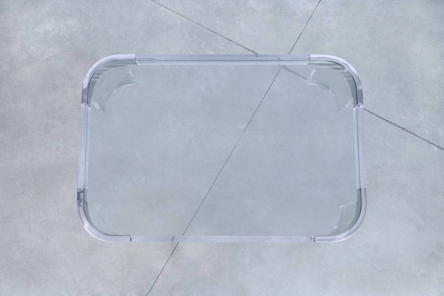 Vintage Chrome and Lucite “Waterfall” Coffee Table by Charles Hollis Jones