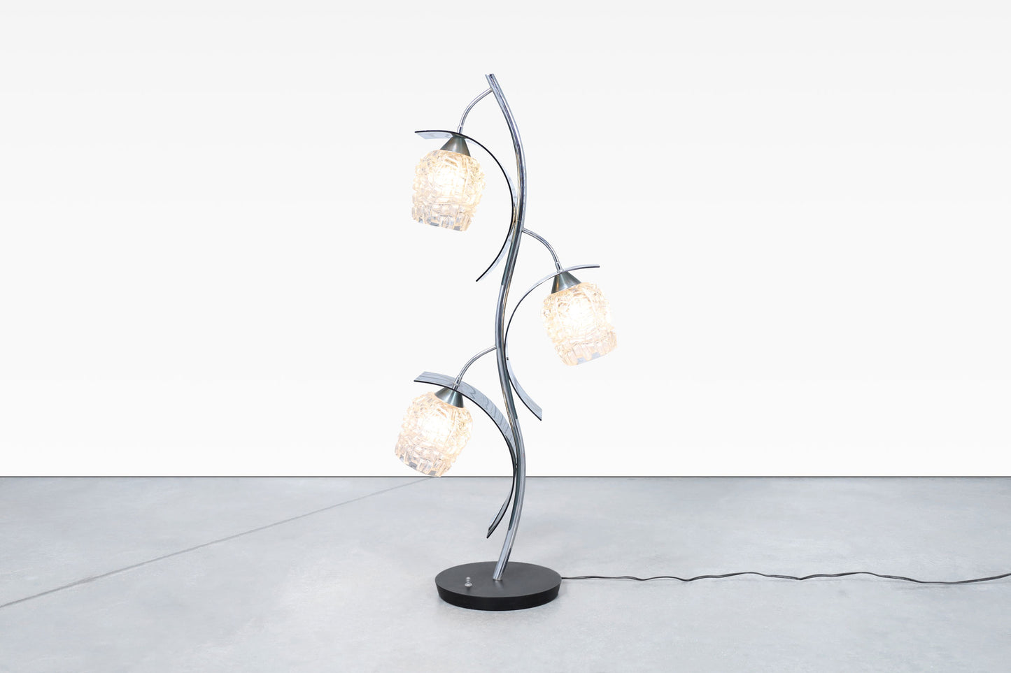 Vintage Crystal and Chrome Lamp