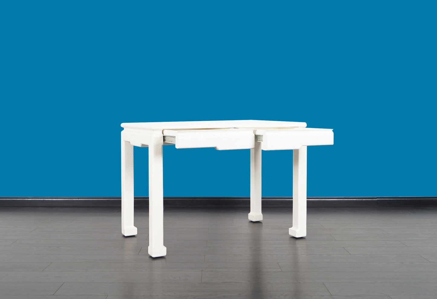 Vintage Embossed Leather Desk by Karl Springer