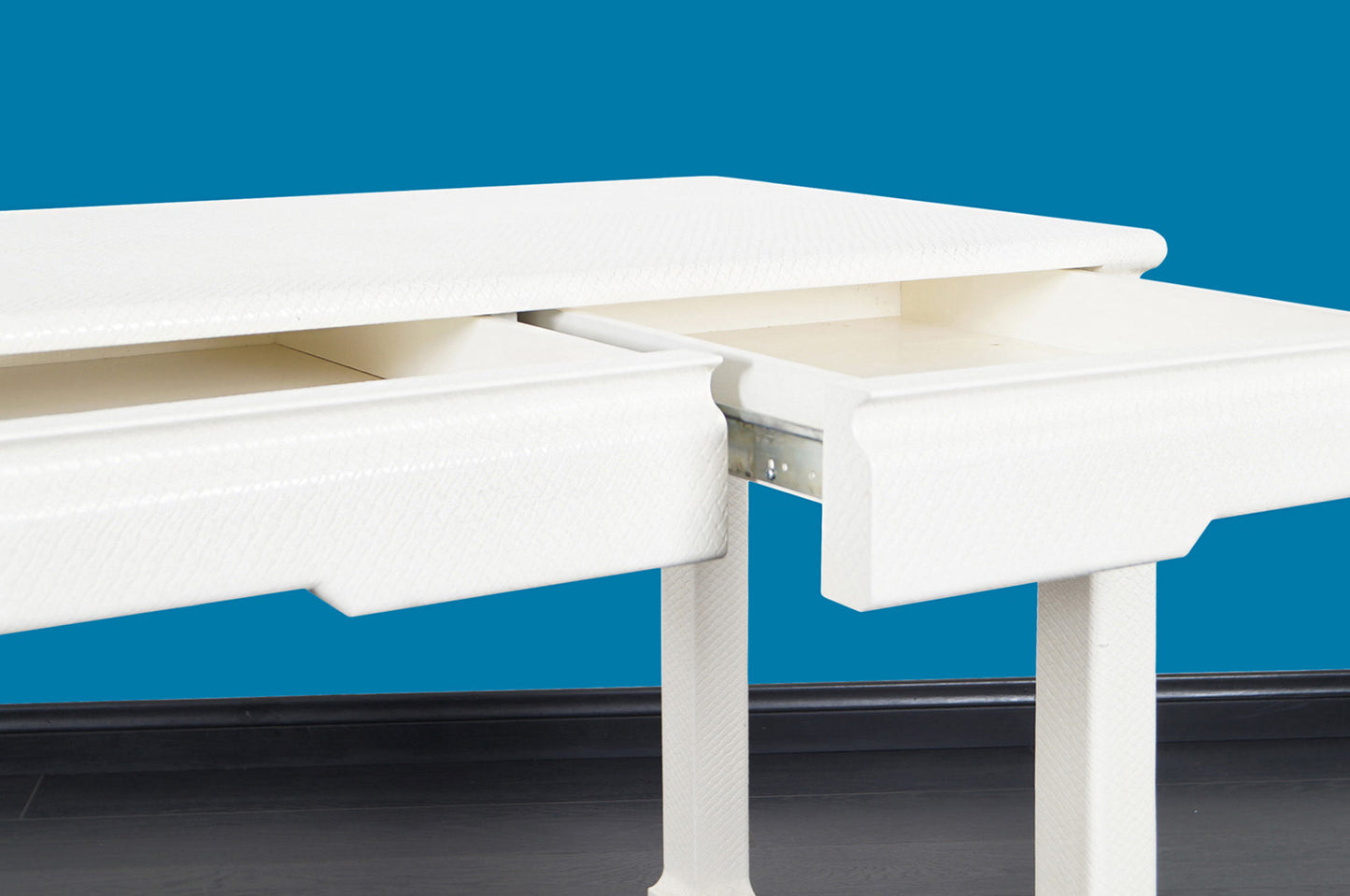 Vintage Embossed Leather Desk by Karl Springer