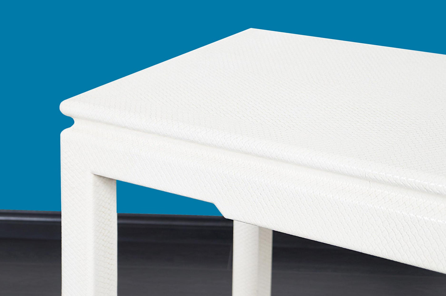 Vintage Embossed Leather Desk by Karl Springer