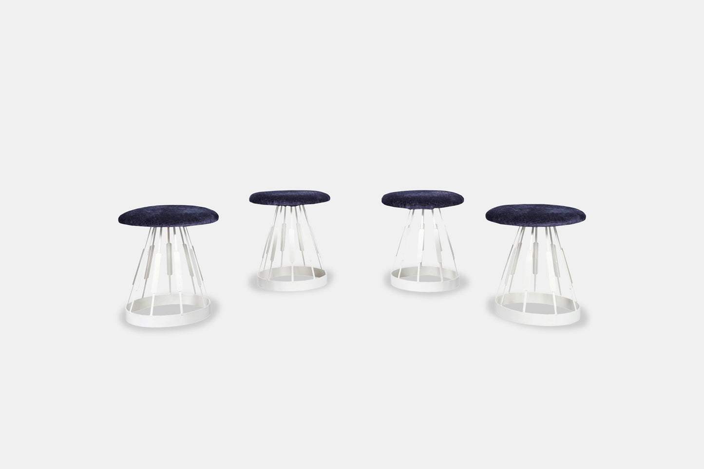 Vintage Enameled Iron Stools by Arthur Umanoff for Shaver-Howard Inc.