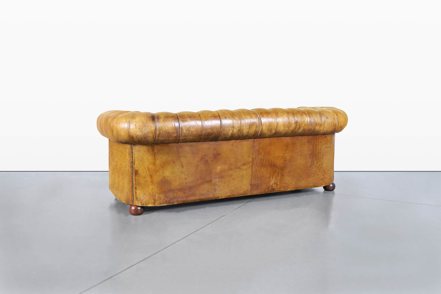 Vintage English Leather Chesterfield Sofa
