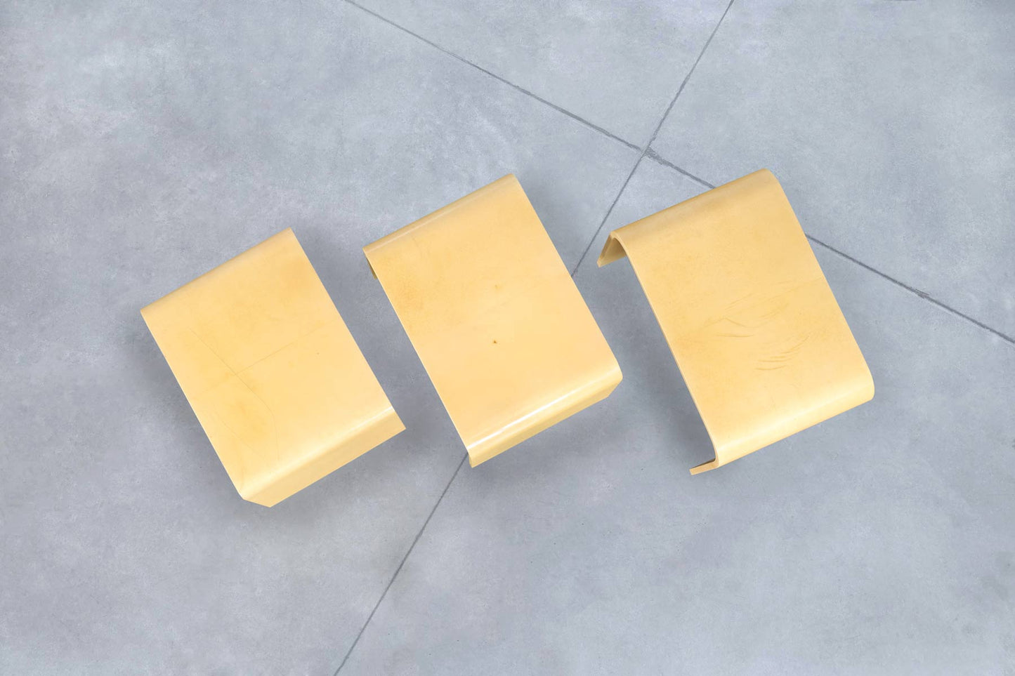 Vintage Goatskin "Waterfall" Nesting Tables by Aldo Tura